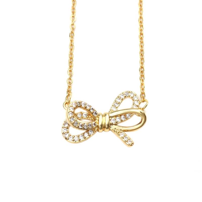 8Seasons Stainless Steel & Copper Micro Pave Necklace Gold Color Bowknot Clear Cubic Zirconia 47.5cm(18 6/8") long, 1 Piece
8Seasons Stainless Steel & Copper Micro Pave Necklace Gold Color Bowknot Clear Cubic Zirconia 47.5cm(18 6/8") long, 1 Piece