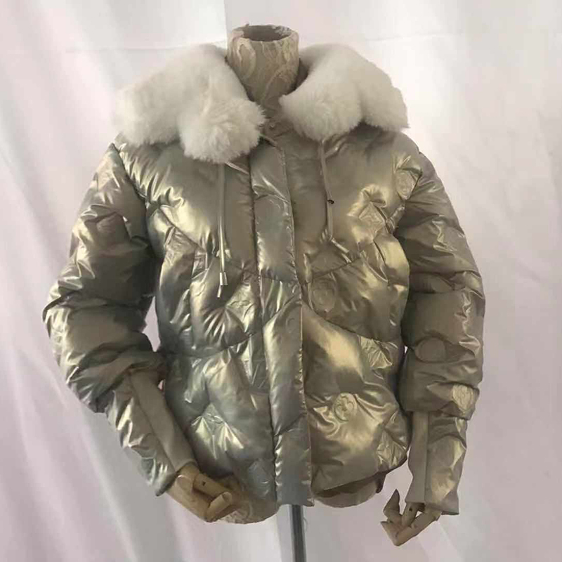 High Quality Big Fur Collar Winter Jacket Women Winter Warm Down Parka Coat Casual Polyester Zipper Down Jacket Female 201217
