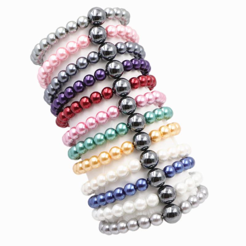 Trendy Simulated Pearl Bracelet for Women Charms 8mm Round Beads Glass Pearls Hematite Stone Bracelets Bangle Jewelry 7.5"A672
Trendy Simulated Pearl Bracelet for Women Charms 8mm Round Beads Glass Pearls Hematite Stone Bracelets Bangle Jewelry 7.5"A672