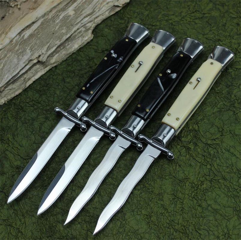 9 inch Italian mafia Automatic AUTO Tactical knife Black EDC style Folding Knife 440C Stainless Steel Camping Knifes
9 inch Italian mafia Automatic AUTO Tactical knife Black EDC style Folding Knife 440C Stainless Steel Camping Knifes