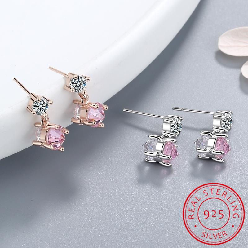 Real 925 Sterling Silver Style Round Zirconia Stud Earrings For Women Party Rose Gold Color Korean Wedding Jewelry Gift
Real 925 Sterling Silver Style Round Zirconia Stud Earrings For Women Party Rose Gold Color Korean Wedding Jewelry Gift