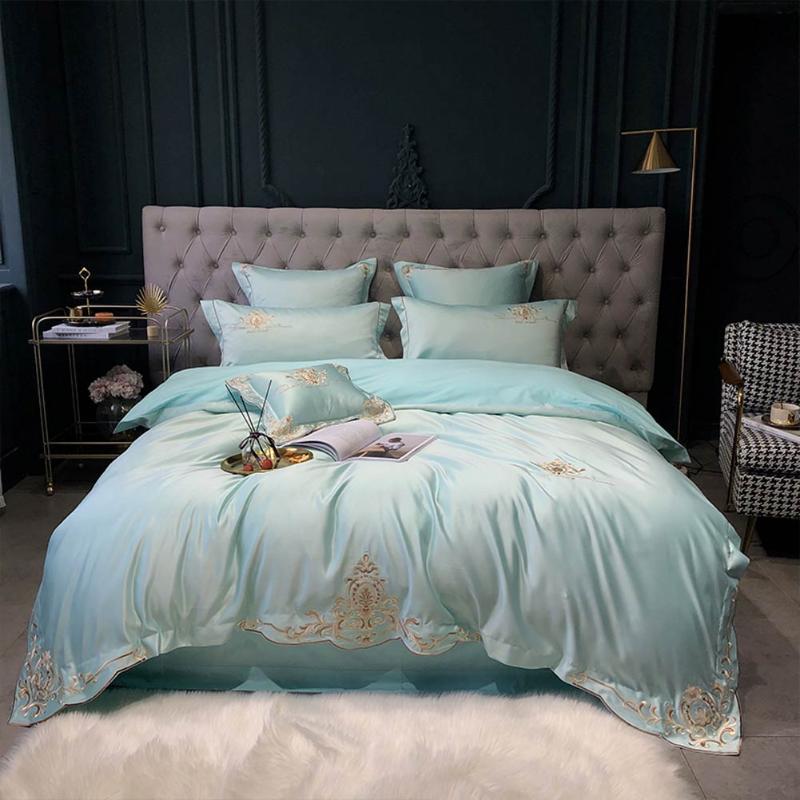 Svetanya Light Turquoise European Satin Artificial Silk Bedding Set Hotel Fitted Sheet Bedlinens King Duvet Cover Set, 20205180
Svetanya Light Turquoise European Satin Artificial Silk Bedding Set Hotel Fitted Sheet Bedlinens King Duvet Cover Set, 20205180