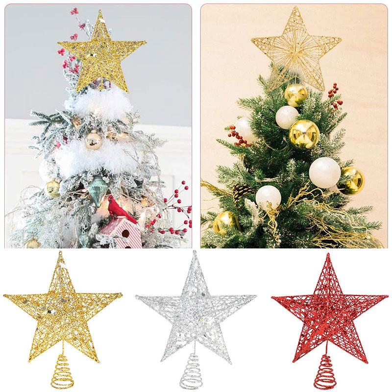 Gold Silver Glitter Christmas Tree Top Star For Christmas Tree Ornament Exquisite Iron Art Star Decoration Navidad
Gold Silver Glitter Christmas Tree Top Star For Christmas Tree Ornament Exquisite Iron Art Star Decoration Navidad