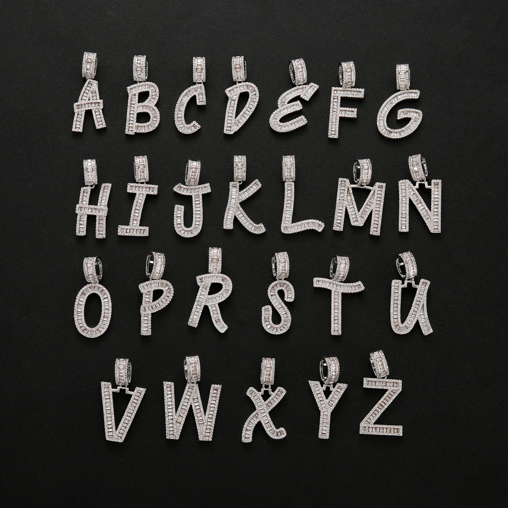 A-Z Baguette Single Letter Pendant Necklace Iced Out Cubic Zriconia Hip hop Jewelry for Men Women, Silver
A-Z Baguette Single Letter Pendant Necklace Iced Out Cubic Zriconia Hip hop Jewelry for Men Women, Silver
