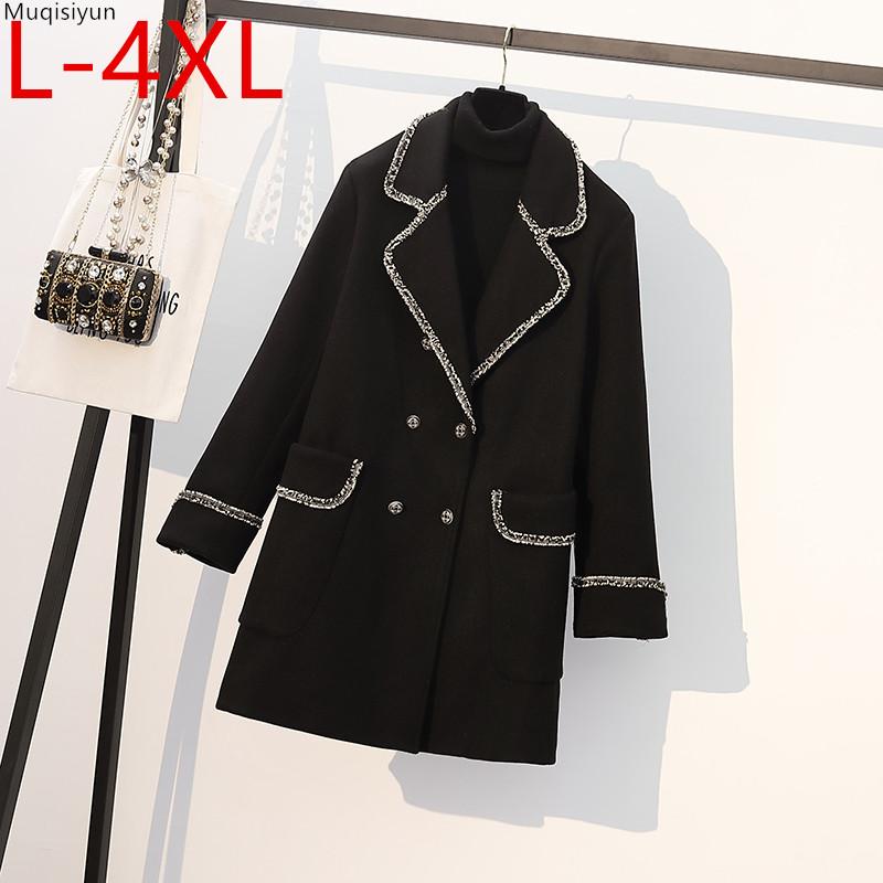 4XL Plus size 2021 Winter Fashion Women's Long Sleeves Woolen Loose Jacket Female Coat Jackets Outwear Oversize S240, As pic 
4XL Plus size 2021 Winter Fashion Women's Long Sleeves Woolen Loose Jacket Female Coat Jackets Outwear Oversize S240, As pic