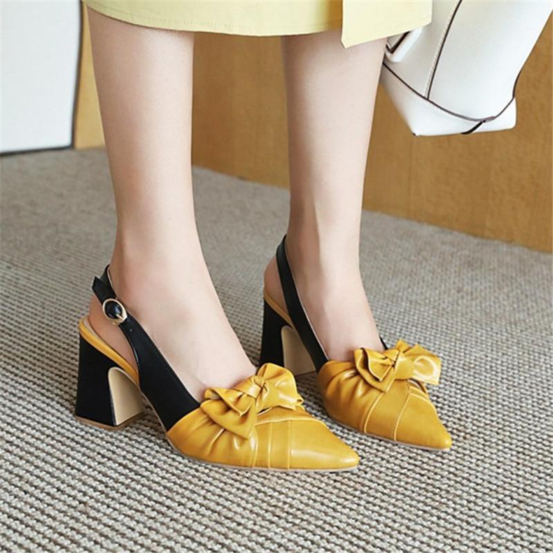 PXELENA Plus Size 34-43 Women Slingbacks 2020 Spring Autumn Butterfly-knot Pointed Toe Chunky Block High Heels Pumps Dress Party1, Yellow
PXELENA Plus Size 34-43 Women Slingbacks 2020 Spring Autumn Butterfly-knot Pointed Toe Chunky Block High Heels Pumps Dress Party1, Yellow