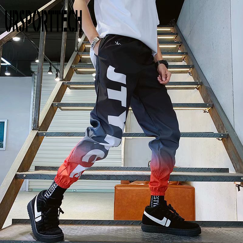 Streetwear Hip hop Joggers Loose Harem Pants Ankle Length Trousers Sport Casual Letter Print Sweatpants For Men 201221