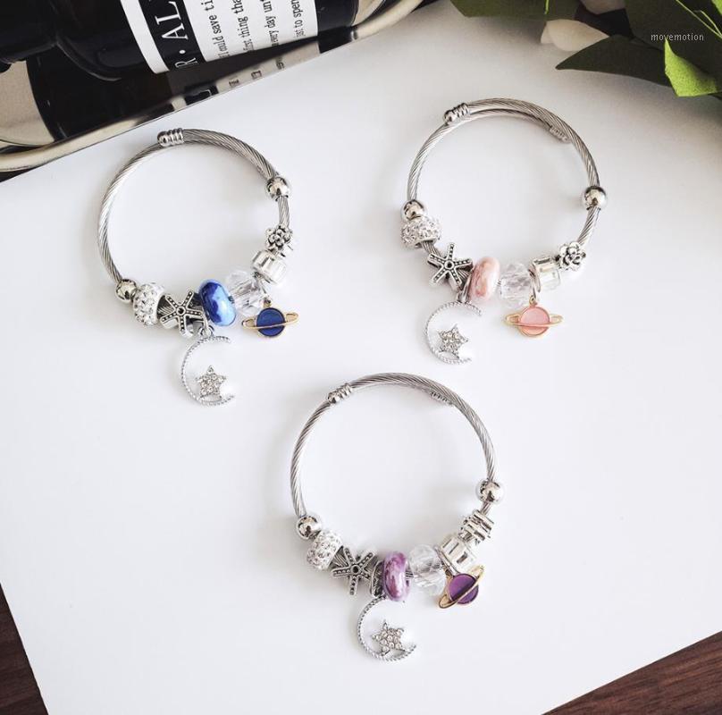 Korean DIY Beaded Crystal Stainless Steel Bracelet Moon Pentagram Pendant Open Bracelet1
Korean DIY Beaded Crystal Stainless Steel Bracelet Moon Pentagram Pendant Open Bracelet1
