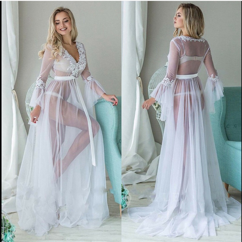 Real Image Women Sexy Night Gown Pajama Bathrobe Hot Sale Long Sleeve Bride Sleepwear Ruffles Soft Tulle Robes Custom Made Pregnant Dress
Real Image Women Sexy Night Gown Pajama Bathrobe Hot Sale Long Sleeve Bride Sleepwear Ruffles Soft Tulle Robes Custom Made Pregnant Dress
