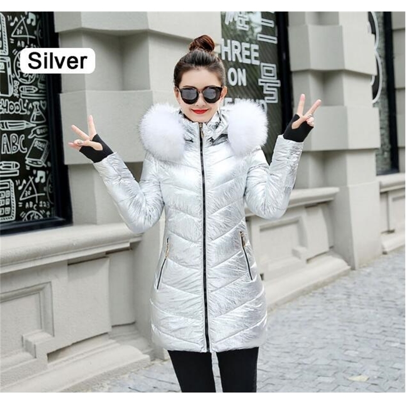Autumn winter jackets women white Fur collar parkas women Slim Hooded keep Warm Female down cottonpadded coat Plus size 201019