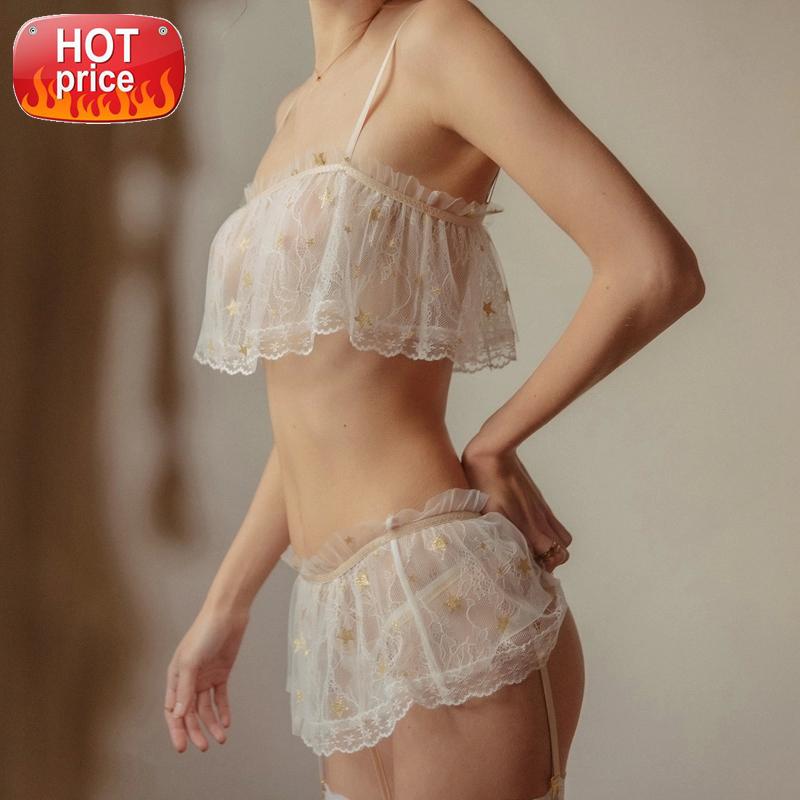 Summer Sexy Women Transparent Lingerie Nightwear Gauze Strapless Star Bra Underwear 3PCS Set Ultra Thin Bra See Through Sexy #7l59, Black;white
Summer Sexy Women Transparent Lingerie Nightwear Gauze Strapless Star Bra Underwear 3PCS Set Ultra Thin Bra See Through Sexy #7l59, Black;white