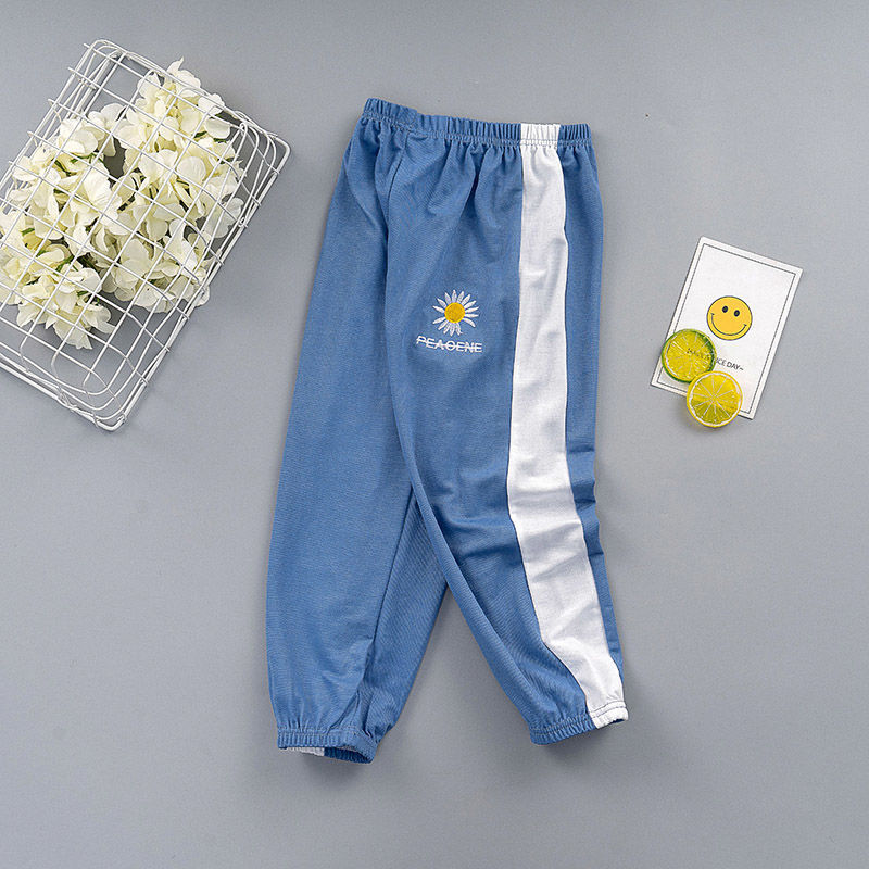 Fashion Girls Pants Summer Children Girls Cotton Linen Flower Printed Casual Pants Child Trouser Kids Bloomers Cool Baby clothes LJ201019
