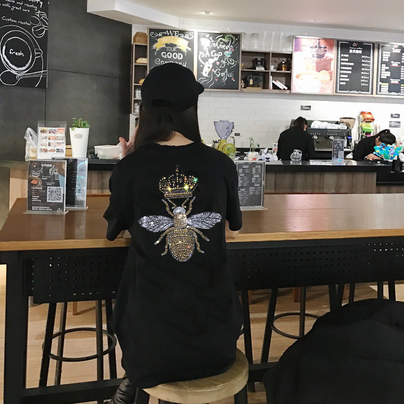 2021 New Summer of Women Women's Cartoon Shirts Diamond High Quality Tshirt Loose Casual Fashion Designtshirt Female Beautiful Woman's Ufad, Black
2021 New Summer of Women Women's Cartoon Shirts Diamond High Quality Tshirt Loose Casual Fashion Designtshirt Female Beautiful Woman's Ufad, Black