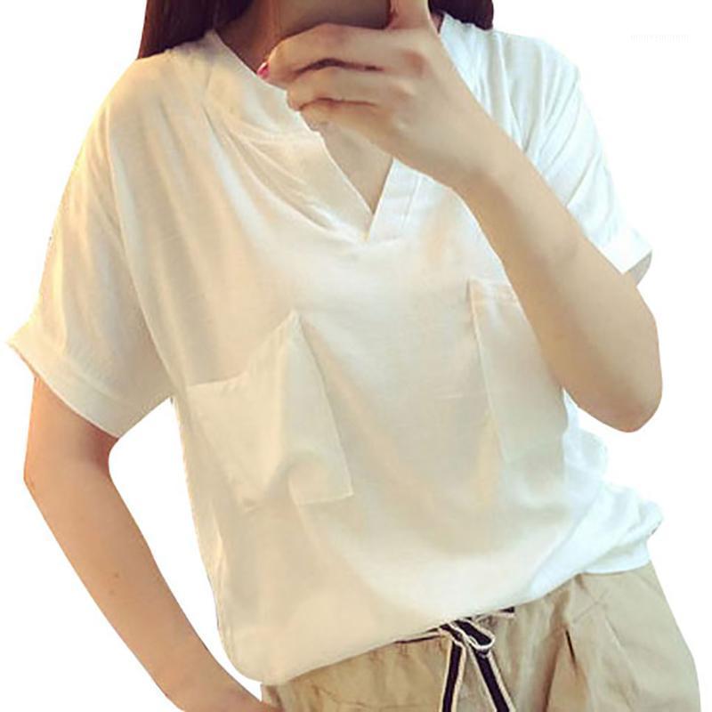 Shirts For Women Summer Cotton Linen Short Sleeve V-neck Shirt Retro Solid Casual Loose Female Tops Pocket Women Clothing #yj1, As pic
Shirts For Women Summer Cotton Linen Short Sleeve V-neck Shirt Retro Solid Casual Loose Female Tops Pocket Women Clothing #yj1, As pic