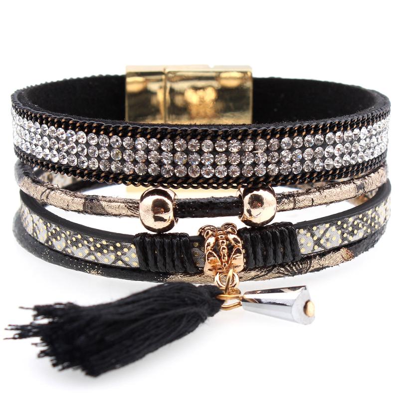 Hot New Fashion 4 styles Crystal Leather Velvet Boho Bracelet Magnetic Buckle Bohemian Tassel Bracelet For Women Men Jewelry
Hot New Fashion 4 styles Crystal Leather Velvet Boho Bracelet Magnetic Buckle Bohemian Tassel Bracelet For Women Men Jewelry