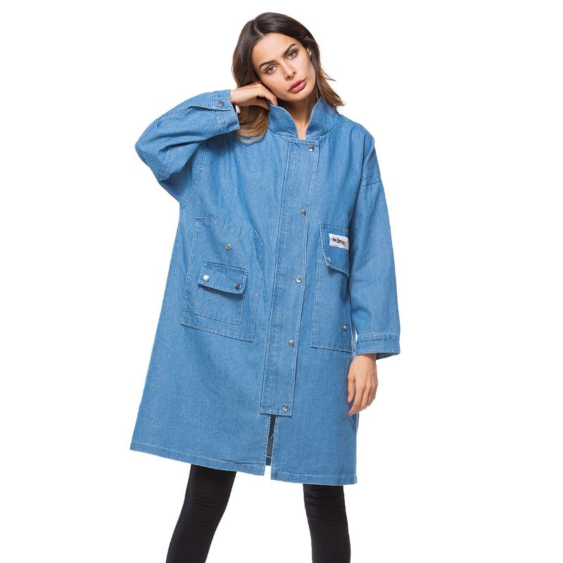 Elegant Loose Women Denim Trench Coat Spring 2020 Full Sleeve pockets European Long Windbreaker Solid button Ladies Overcoat, Black
Elegant Loose Women Denim Trench Coat Spring 2020 Full Sleeve pockets European Long Windbreaker Solid button Ladies Overcoat, Black