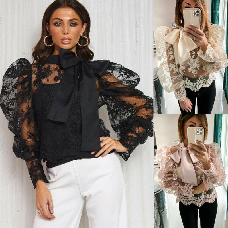 Women' Yoga Pullover Blouse Shirts Lace Floral Big Bow Collar Mesh Puff Yoga Transparent Tops1, Beige
Women' Yoga Pullover Blouse Shirts Lace Floral Big Bow Collar Mesh Puff Yoga Transparent Tops1, Beige