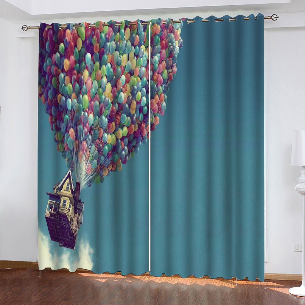 Custom blue Balloon curtains 3D Window Curtains For Living Room Bedroom Customized size personality curtains 
Custom blue Balloon curtains 3D Window Curtains For Living Room Bedroom Customized size personality curtains