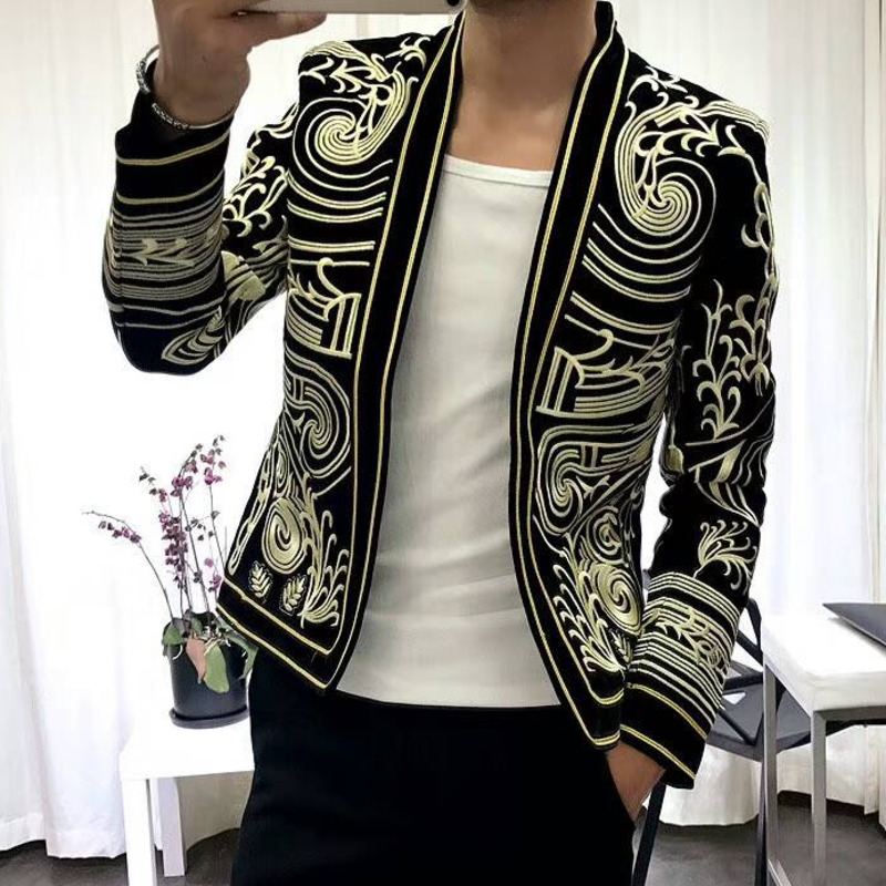 2020 Male Fine Luxury Fitting Baroque Blazer Heavy Wormanship Embroidered Men's Jacket Blazers 36g2, Black
2020 Male Fine Luxury Fitting Baroque Blazer Heavy Wormanship Embroidered Men's Jacket Blazers 36g2, Black