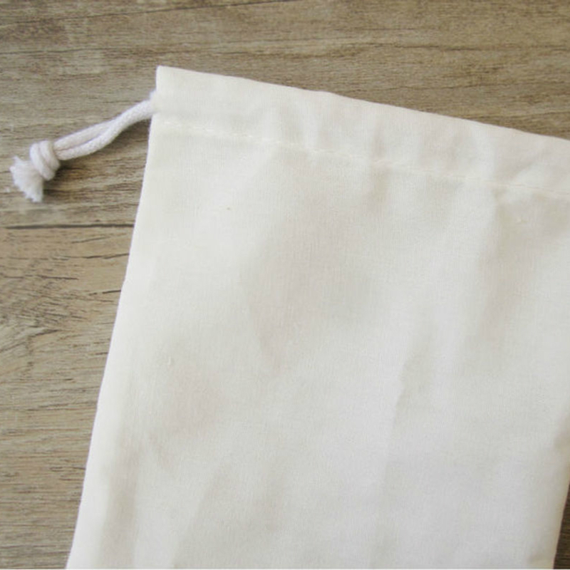 50PCS Cotton Gift Bag Jewelry Packaging Drawstring Pouch Makeup Party Candy Gift Wrapping Bags Sachet Pocket Print Logo Custom T200602