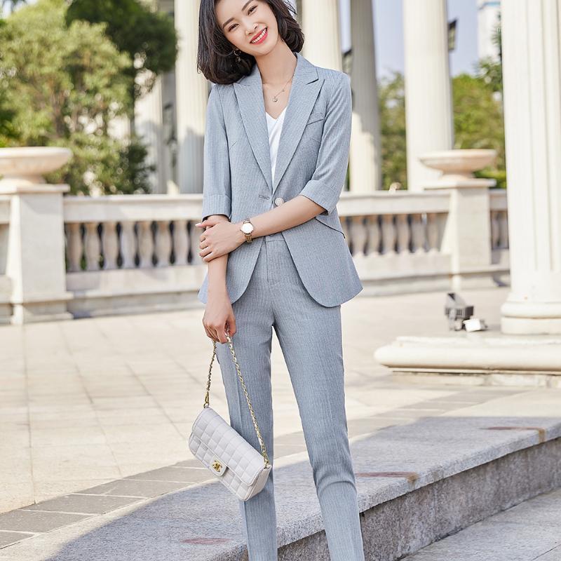 New Spring Female Elegant Women' Pants Suit Gray Blazer and Trouser Business Jacket Office Lady 2 Pieces Set Plus Size -4XL1, Gray pants set
New Spring Female Elegant Women' Pants Suit Gray Blazer and Trouser Business Jacket Office Lady 2 Pieces Set Plus Size -4XL1, Gray pants set