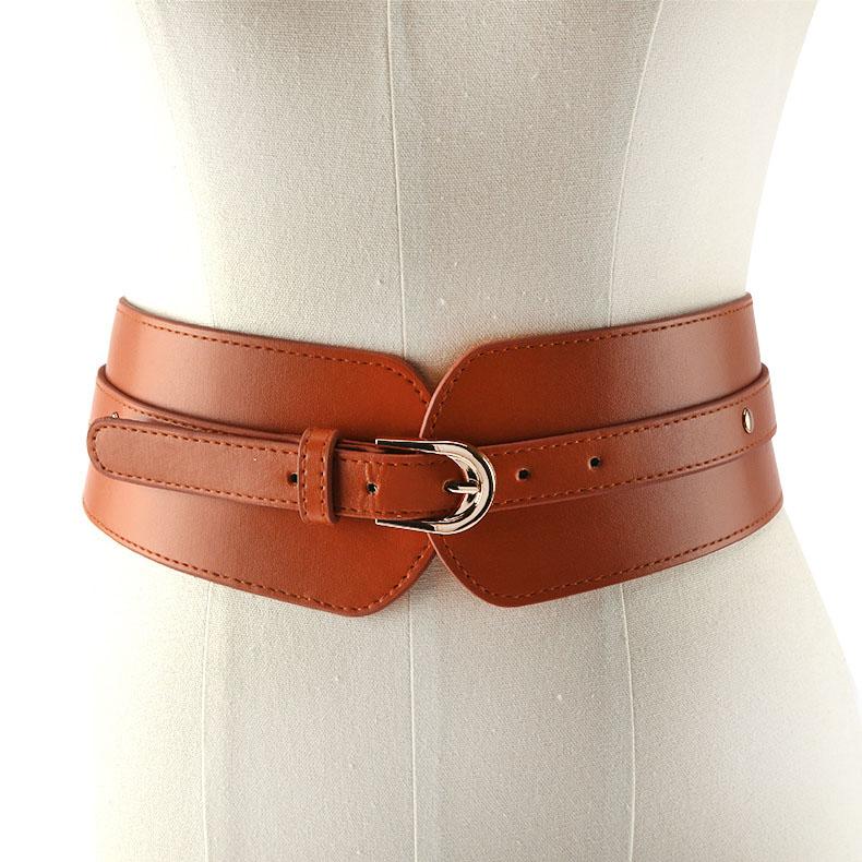 Belts Wide Belt For Women Vintage Leather Elastic Stretch Waist Seal Pin Buckle Cummerbunds Luxury Ladies Dress Coat Corset Waistband, Black;brown
Belts Wide Belt For Women Vintage Leather Elastic Stretch Waist Seal Pin Buckle Cummerbunds Luxury Ladies Dress Coat Corset Waistband, Black;brown