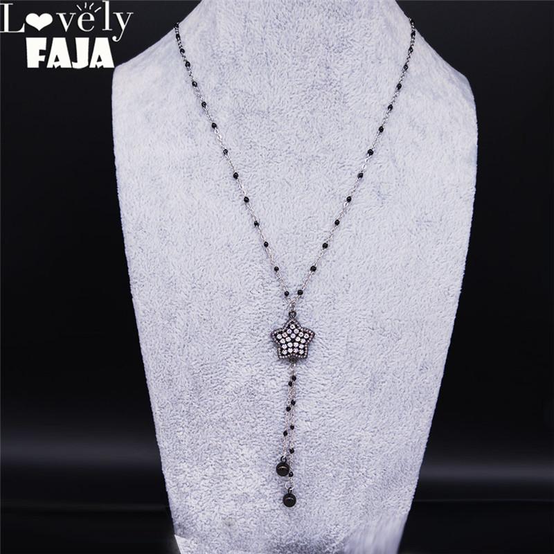 2020 Zircon Copper Stainless Steel Star Necklace Women Black Color Long Tassel Chain Necklace Jewelry collares largos NC26S02
2020 Zircon Copper Stainless Steel Star Necklace Women Black Color Long Tassel Chain Necklace Jewelry collares largos NC26S02