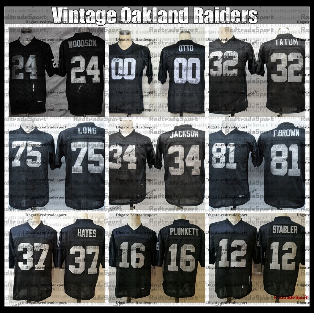 

Vintage 24 Charles Woodson 32 Jack Tatum Football Jerseys Marcus Allen Biletnikoff Ken Stabler Jim Plunkett Bo Jackson Ronnie Lott Long Lyle Alzado Tim Brown Jersey, Like pics