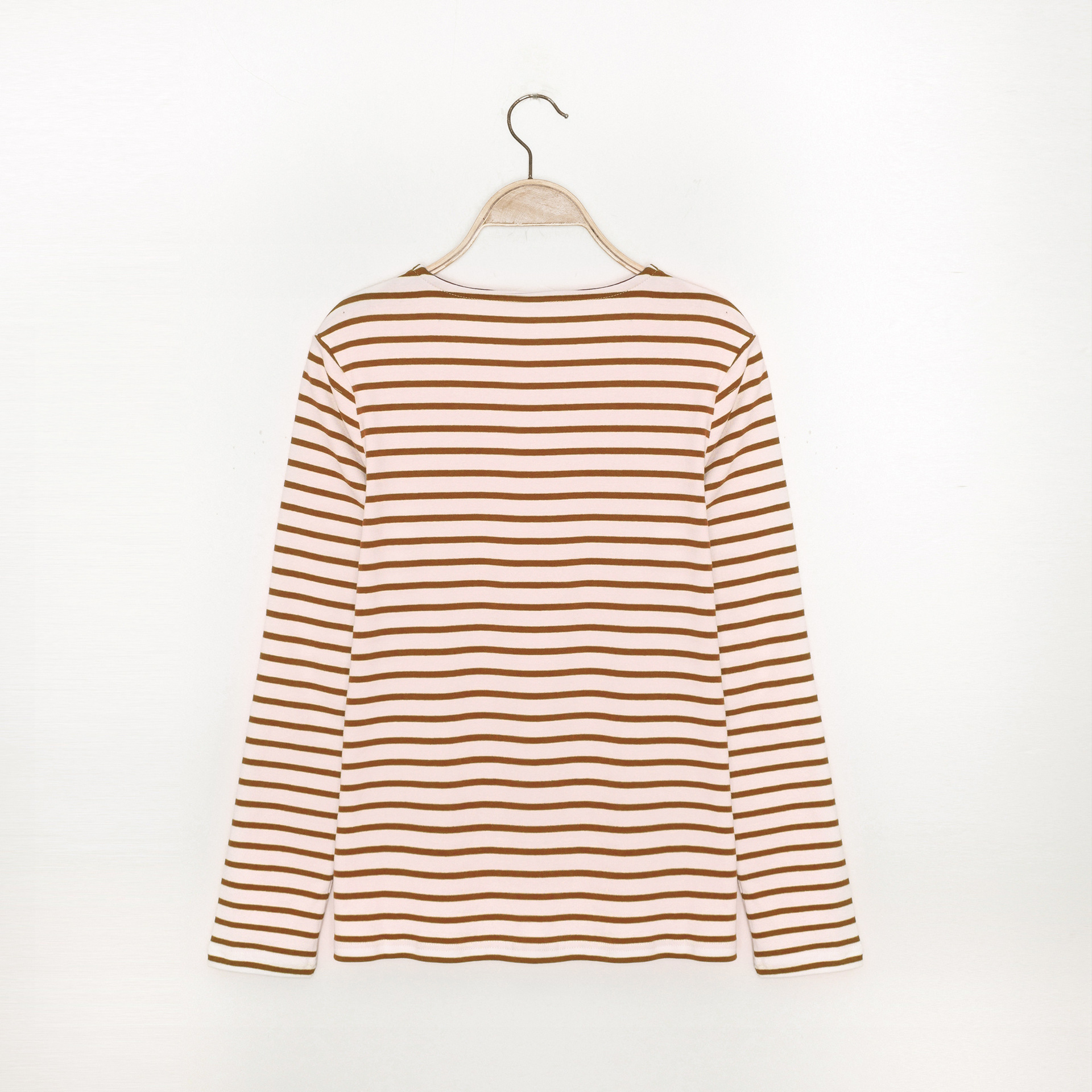 Women Long Sleeve Stripes T shirt New Early Autumn O-neck Lady Casual Tee Female Bottoming t-shirts Top Shoulder Buttons 201028