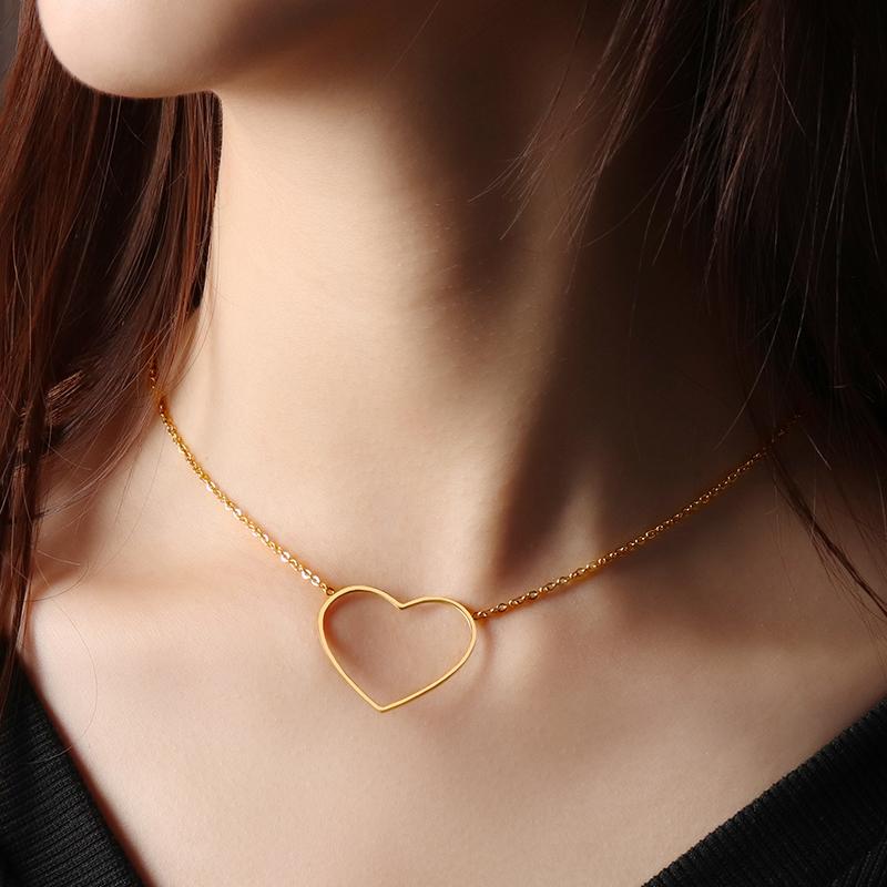 PUN Stainless Steel Chain Choker Heart Best friendsPendant Necklace Women Chocker NecklessFor women Korean star clover round
PUN Stainless Steel Chain Choker Heart Best friendsPendant Necklace Women Chocker NecklessFor women Korean star clover round