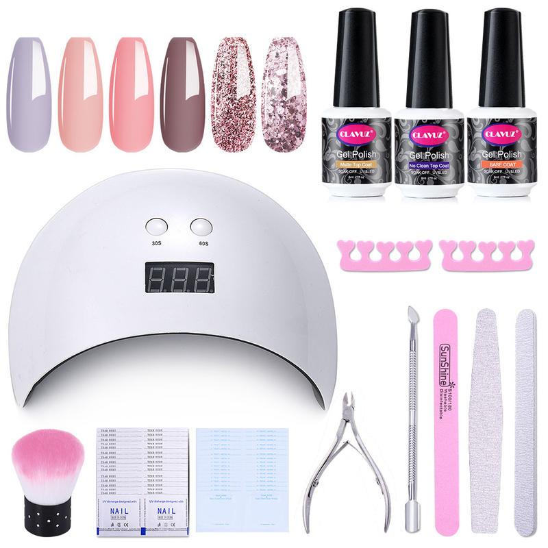 CLAVUZ Manicure Set for Nail 6pcs Soak Off UV Gel Nail Polish Kit With 24W Dryer Lamp Kit Art Tools Sanding Files Set
CLAVUZ Manicure Set for Nail 6pcs Soak Off UV Gel Nail Polish Kit With 24W Dryer Lamp Kit Art Tools Sanding Files Set