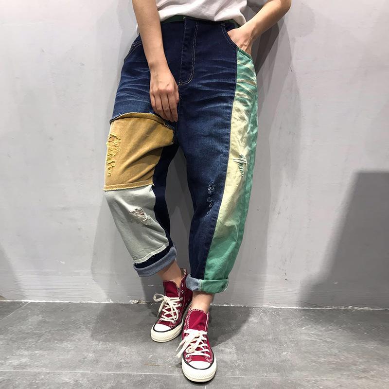 Women Spring Patchwork Elastic Waist Denim Pants Ladies Scratched Bleached Ripped Holes Jeans Female Spliced Denim Trousers 2020, Pink
Women Spring Patchwork Elastic Waist Denim Pants Ladies Scratched Bleached Ripped Holes Jeans Female Spliced Denim Trousers 2020, Pink