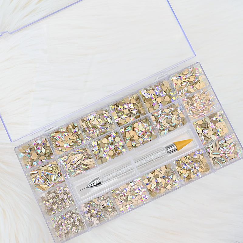 2000pcs/ 20Lattice EXTRA BOX ABside CRYSTAL/RED Nail RHINESTONES SET HANDMADE 1Waxpen Gold-Flat-back Nail ART Decoration KitZB32
2000pcs/ 20Lattice EXTRA BOX ABside CRYSTAL/RED Nail RHINESTONES SET HANDMADE 1Waxpen Gold-Flat-back Nail ART Decoration KitZB32