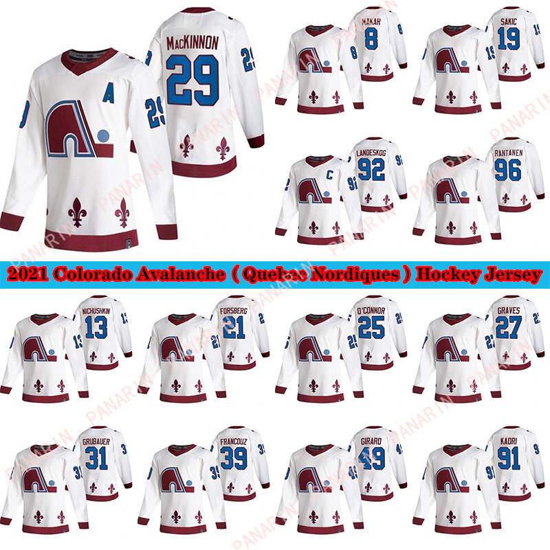 Colorado Avalanche Jersey 2020-21 Reverse Retro Quebec Nordiques 8 Cale Makar 29 Nathan MacKinnon 96 Rantanen 19 sakic Hockey Jersey, White
Colorado Avalanche Jersey 2020-21 Reverse Retro Quebec Nordiques 8 Cale Makar 29 Nathan MacKinnon 96 Rantanen 19 sakic Hockey Jersey, White