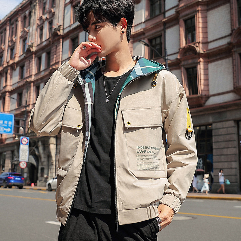 2019 Autumn Jacket Man Loose bomber hip hop Coat Leisure Time Trend camo Work Clothes Chinese Style Yellow Black T200502