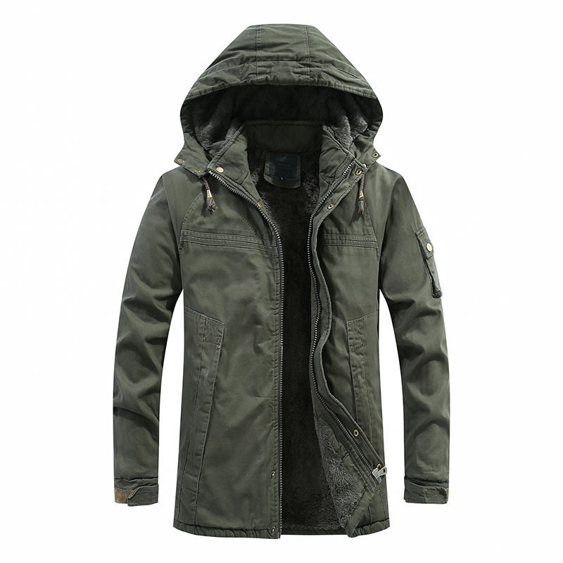 New Men Winter Long Cotton Coats Men's Fashion Casual Cotton Jacket Men Windproof Hooded Coat Warm Thick Parka Men 201214
