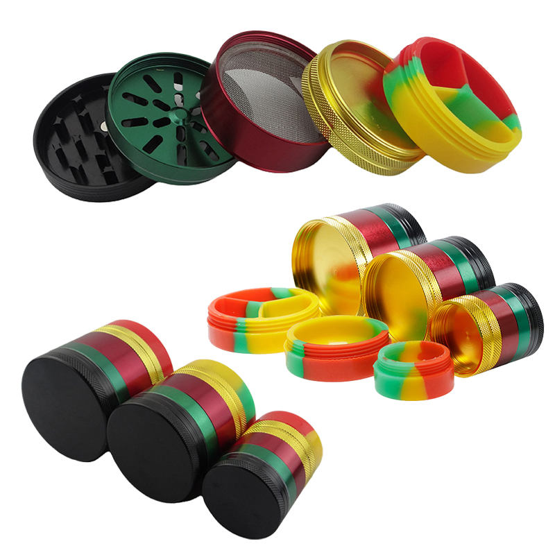 Multi Color Smoking Herb Grinder 5 Piece Aluminum 40mm 55mm 63mm Diameter Herbal Grinder With Silicone Container Tobacco Grinders GR302
Multi Color Smoking Herb Grinder 5 Piece Aluminum 40mm 55mm 63mm Diameter Herbal Grinder With Silicone Container Tobacco Grinders GR302