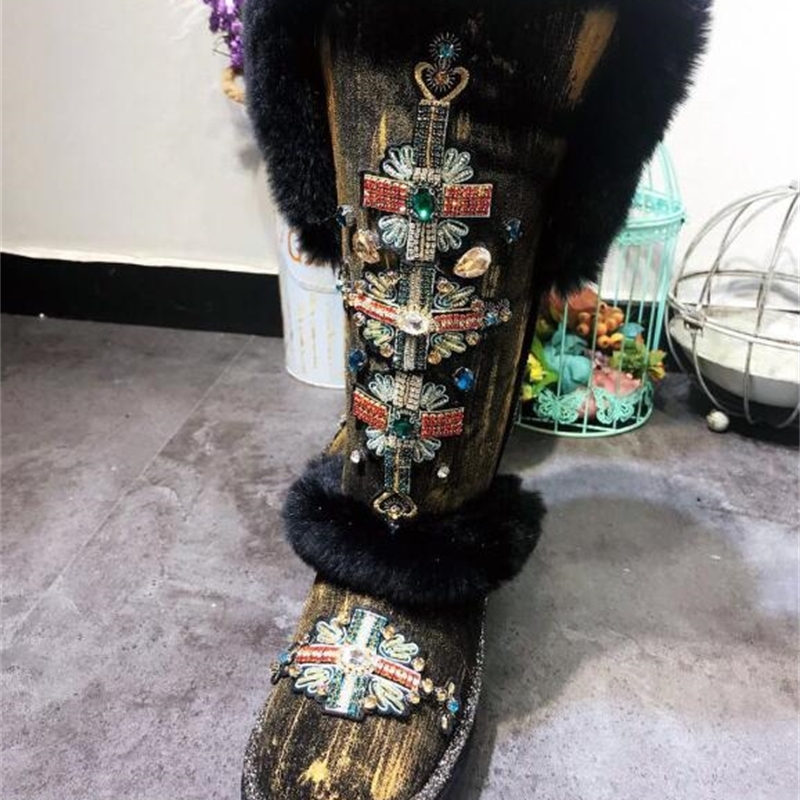 2020 Home Original Heavy Industry Strass Retro Cloth Leather Wool a Knee High Snowboots Boots Cotton Shoes X45o, Black
2020 Home Original Heavy Industry Strass Retro Cloth Leather Wool a Knee High Snowboots Boots Cotton Shoes X45o, Black