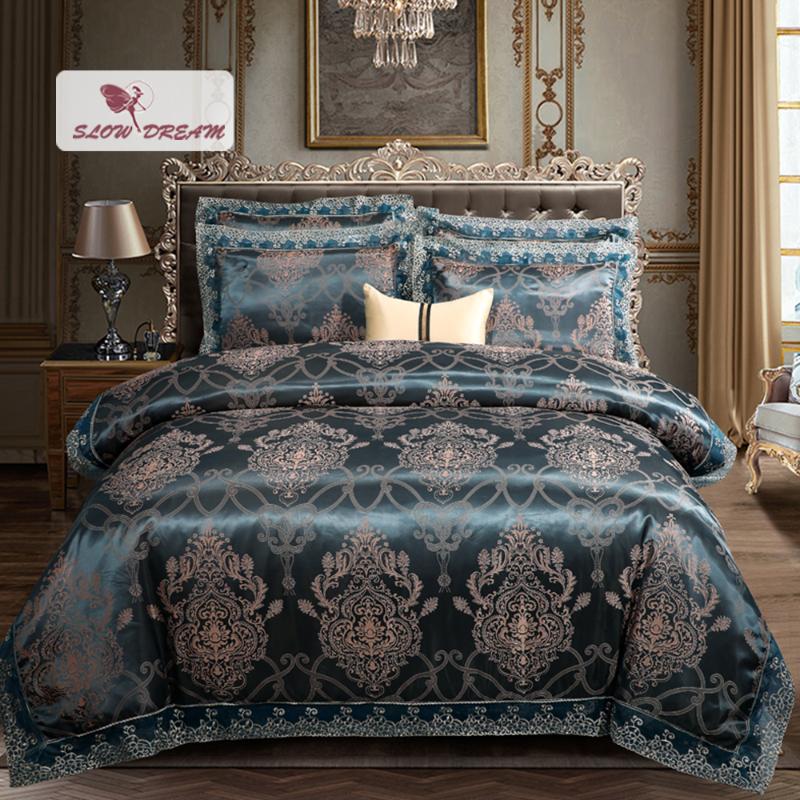 SlowDream Dark Green Bedding Set Jacquard Lace Decor Home Textiles 100% Cotton Flat Sheet Fitted Elastic Band Bed Linen Set Euro, 007
SlowDream Dark Green Bedding Set Jacquard Lace Decor Home Textiles 100% Cotton Flat Sheet Fitted Elastic Band Bed Linen Set Euro, 007