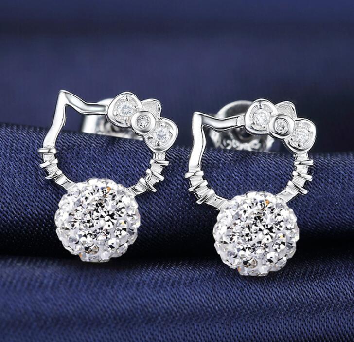 S925 Sterling Silver Earrings Cute Sweet Kitty Cat Designer Stud Earrings with Crystal CZ Diamond Pearl Jewelry for Women
S925 Sterling Silver Earrings Cute Sweet Kitty Cat Designer Stud Earrings with Crystal CZ Diamond Pearl Jewelry for Women