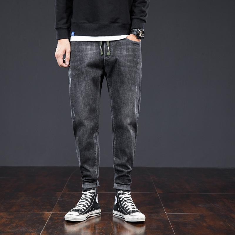 2021 Autumn Men Student Slim Harem Jeans Blue Fashion Straight Denim Trousers Male Casual Elasticity Cropped Regular Fit Pants, Black
2021 Autumn Men Student Slim Harem Jeans Blue Fashion Straight Denim Trousers Male Casual Elasticity Cropped Regular Fit Pants, Black
