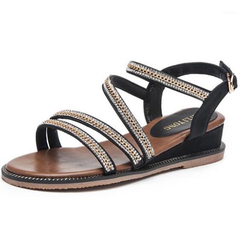 Summer New Bohemian Sandals Comfortable Slope With flat Beach Sandals Female fashion Rhinestones Womens Shoes buty damskie xx2821, Black
Summer New Bohemian Sandals Comfortable Slope With flat Beach Sandals Female fashion Rhinestones Womens Shoes buty damskie xx2821, Black