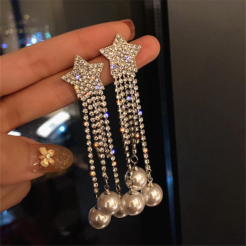FYUAN Pentagram Crystal Drop Earrings for Women Bijoux Long Tassel Pearl Rhinestone Dangle Earrings Statement Jewelry Gifts
FYUAN Pentagram Crystal Drop Earrings for Women Bijoux Long Tassel Pearl Rhinestone Dangle Earrings Statement Jewelry Gifts