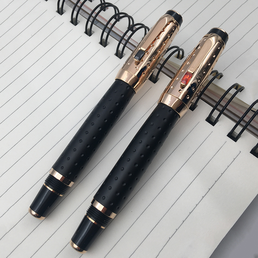Screw cap Black and gold dots pattern big barrel rollerball pen for man blank /red gem stone available, Blue;orange
Screw cap Black and gold dots pattern big barrel rollerball pen for man blank /red gem stone available, Blue;orange