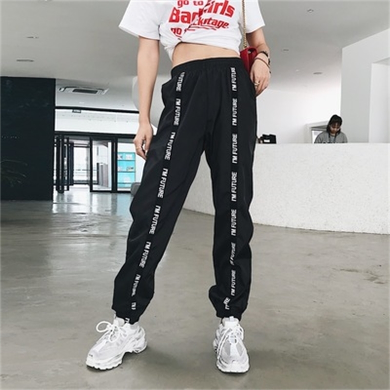 HOUZHOU Jogger Plus Size Pant Pantalones Mujer Black Women Trouser Streetwear High Waist Harajuku Sweat Pants 201109