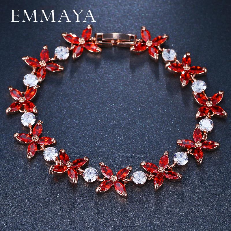 EMMAYA Silver Color Women Chain Link Bracelet Lucky Flower Wedding Jewelry Red CZ Stones Cheap Price
EMMAYA Silver Color Women Chain Link Bracelet Lucky Flower Wedding Jewelry Red CZ Stones Cheap Price