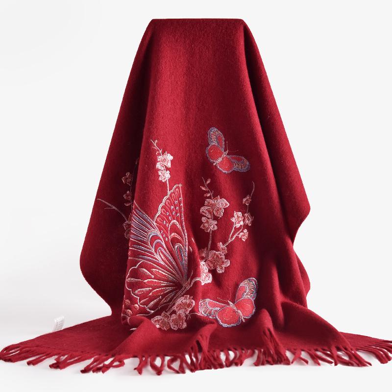 Scarves Women Wool Scarf Winter Warm Butterfly Embroidery Shawls Wraps For Ladies Bride Wedding Tassels Solid
Scarves Women Wool Scarf Winter Warm Butterfly Embroidery Shawls Wraps For Ladies Bride Wedding Tassels Solid