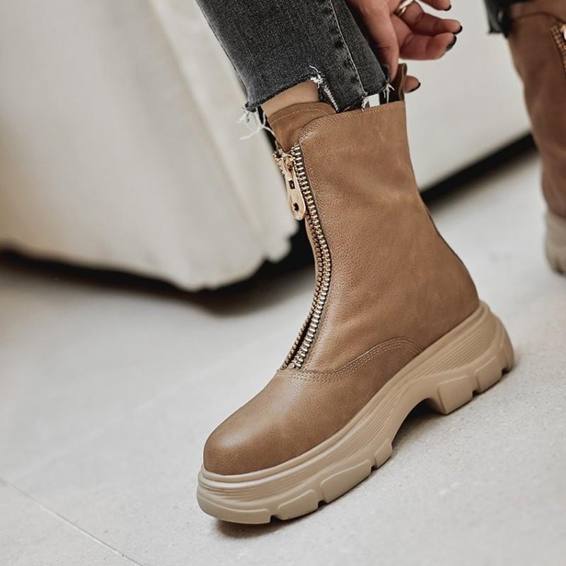 HOT Women Ankle Boots Cowhide Upper Shoes Autumn and Winter Ladies Boots Vintage Front Zipper Short Snow Platform Shoes, Black
HOT Women Ankle Boots Cowhide Upper Shoes Autumn and Winter Ladies Boots Vintage Front Zipper Short Snow Platform Shoes, Black