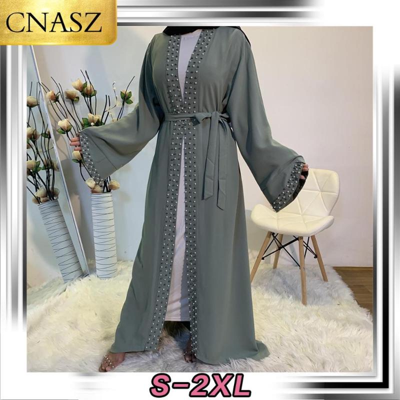 Islamic Fashion Women Pearls Kimono Robe Modest Dress Long Elegant Cardigans Muslim Clothing Front Open Abaya
Islamic Fashion Women Pearls Kimono Robe Modest Dress Long Elegant Cardigans Muslim Clothing Front Open Abaya
