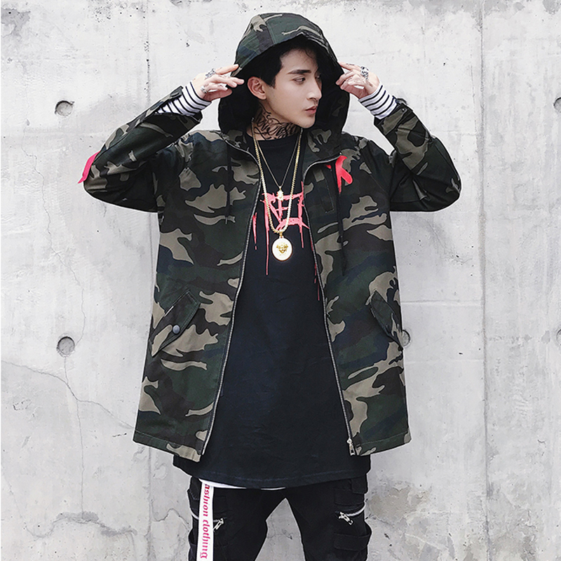 April MOMO Men Spring Camouflage Harajuku Pilot Flight Jacket Coat Male Casual Fashion Camouflage Bomber Hooded Jackets 201118